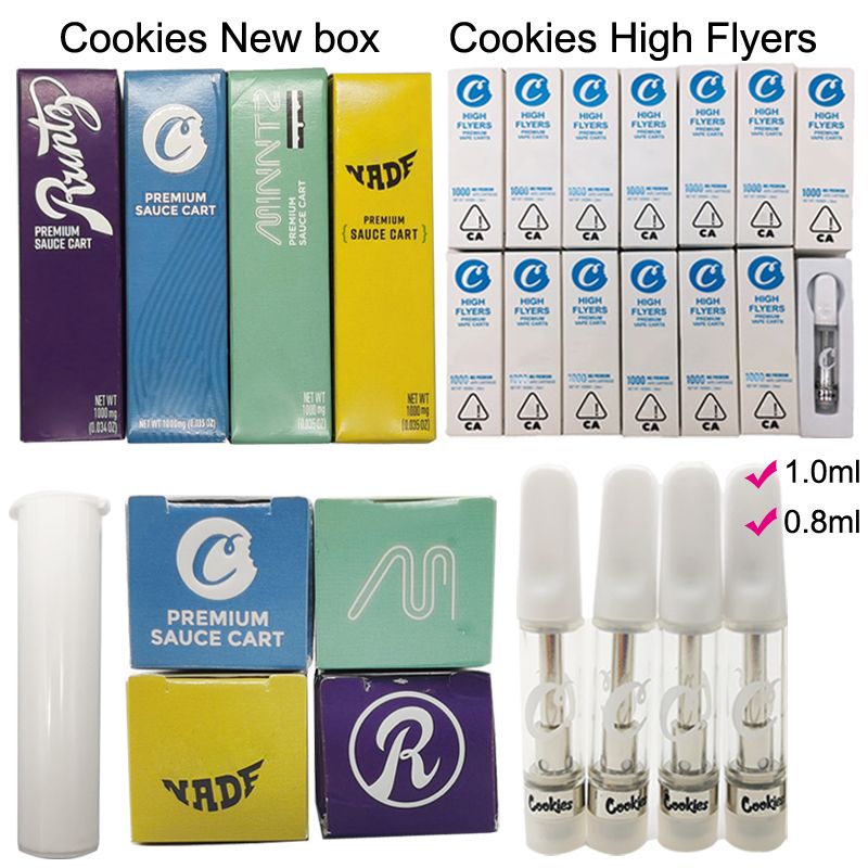 Cookies High Flyers Vape Cartridges 1ml 0.8ml Premium Sauce Carts 510 Oil Cartridge Glass Tanks ...