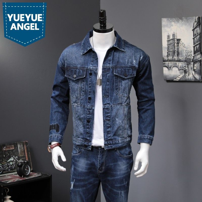 Compra Chándal De Los Hombres Denim 2 Piezas Conjuntos Hombres Otoño Moda  Coreano Slim Fit Jackets Y Jeans Casual Dos Brand Ropa Trajes Barato |  Entrega Rápida Y Calidad | Es.Dhgate