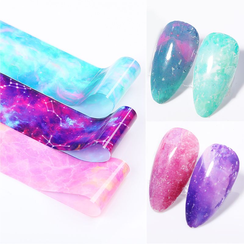 Quality1 Roll Aurora Marble Nail Foils Purple Blue Galaxy-Series Nail Stickers DIY Transfer Sticker Decals Papers Nail Art Decoration Quality1 Roll Aurora Marble Nail Foils Purple Blue Galaxy-Series Nail Stickers DIY Transfer Sticker Decals Papers Nail Art Decoration