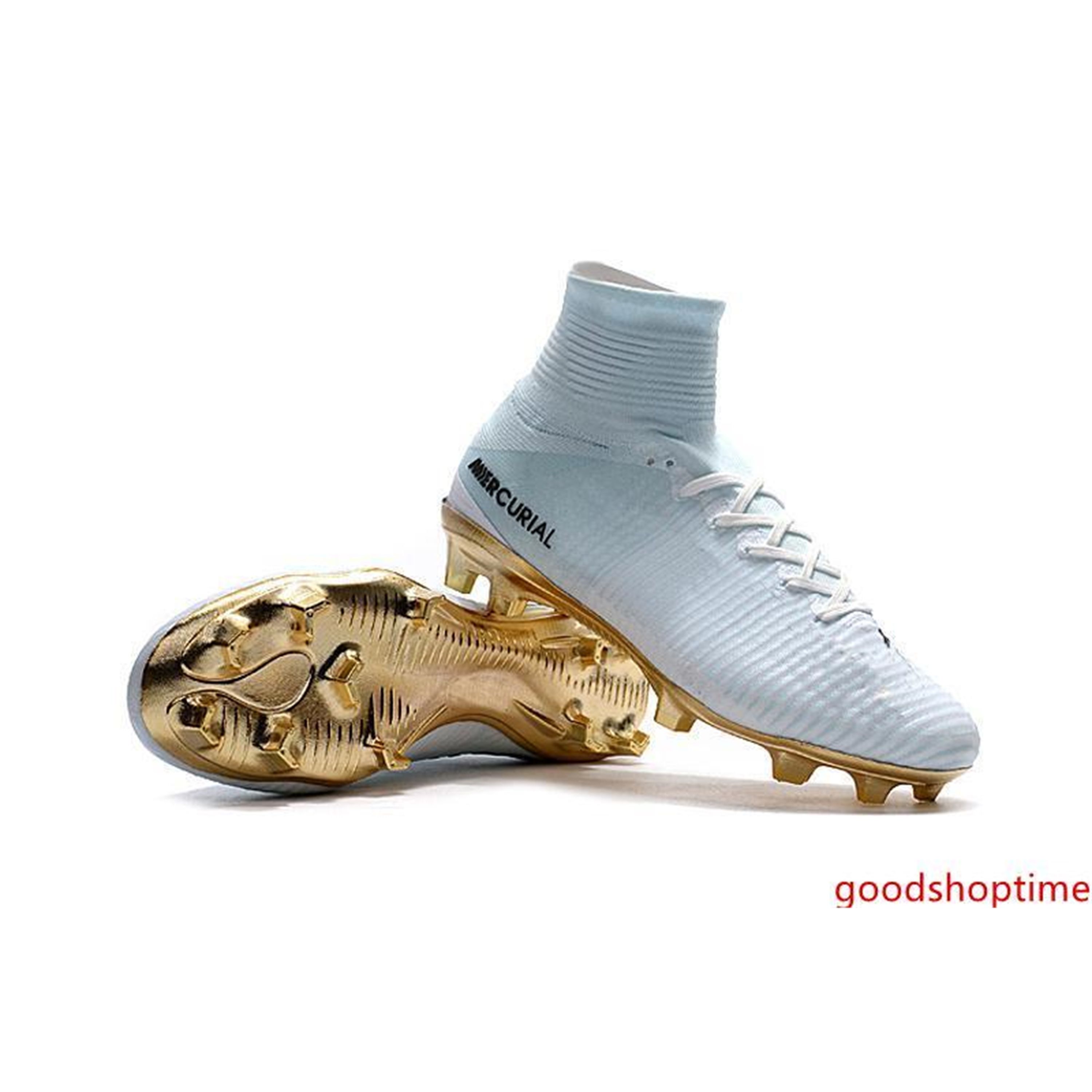 Cr7 White And Gold Boots Online Sale 