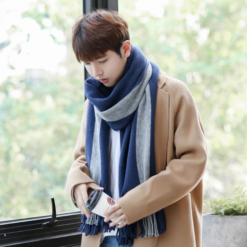 de la moda Hombre Invierno Versión coreana de la bufanda simple Simple Punto Personas