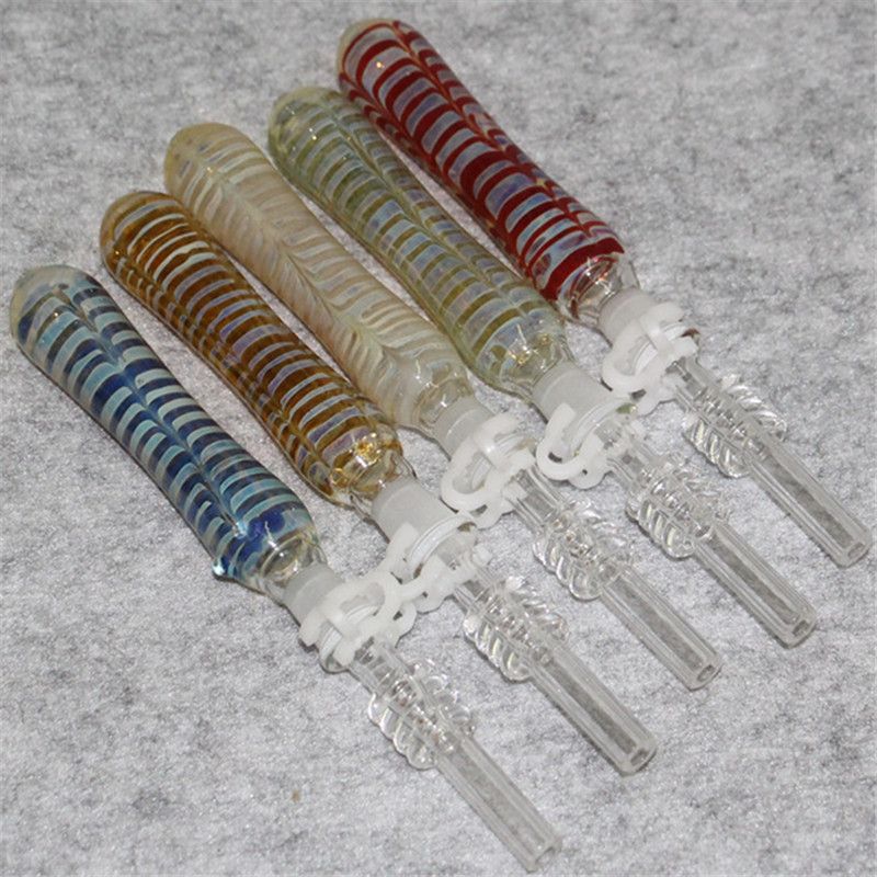 2020 New Heady Glass Nectar Collector With 10mm Quartz Tips Keck Clip