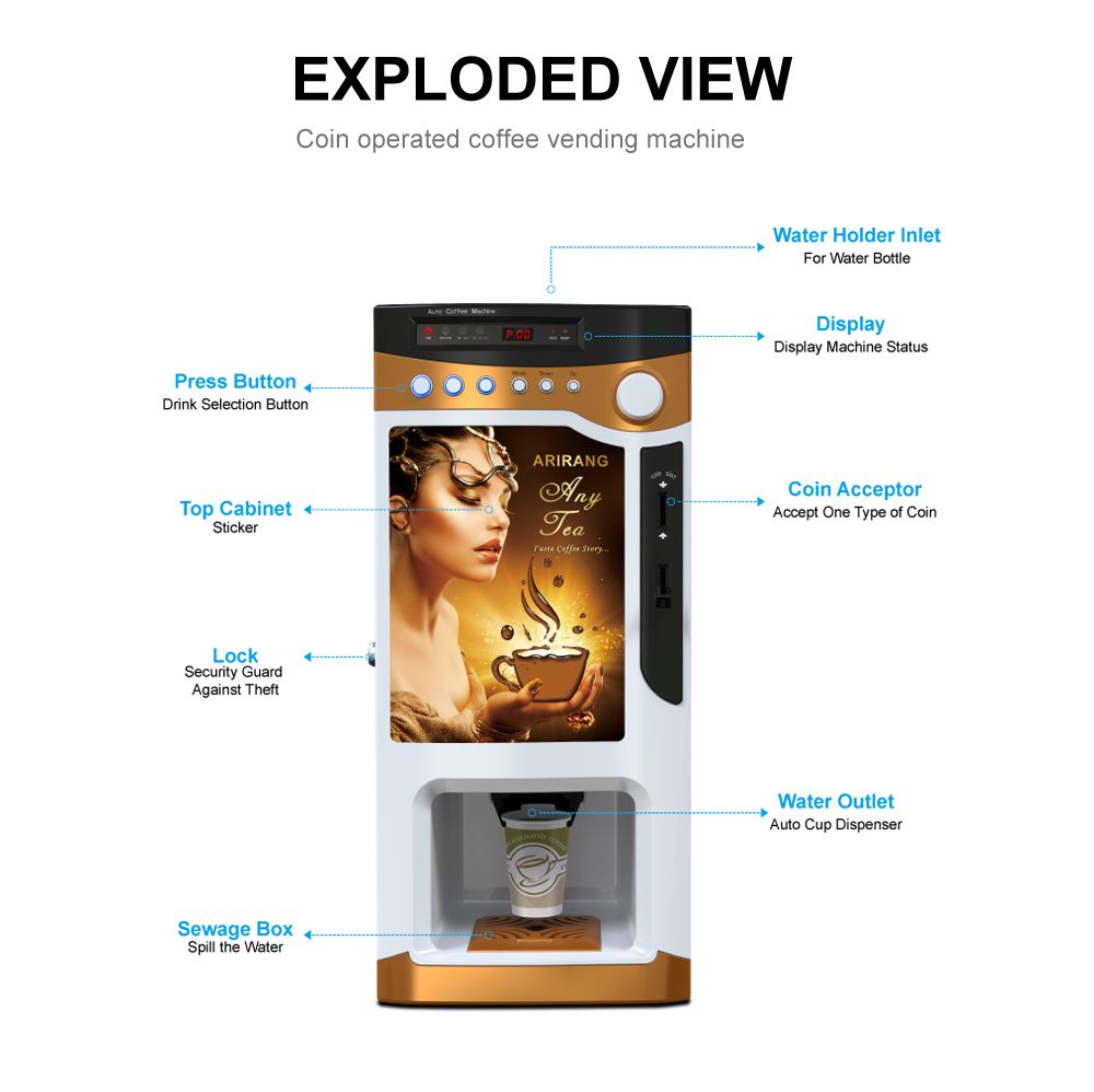 Compra 2019 Máquina De Café Comercial Máquina Automática De Máquinas  Expendedoras De Monedas Para Personas, Etc. Barato | Entrega Rápida Y  Calidad | Es.Dhgate
