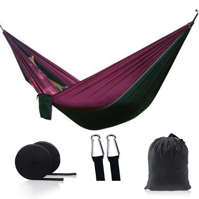 Outdoor Camping Nylon Hammock Parachute Hanging Chair Bed Sleeping Garden Swing 