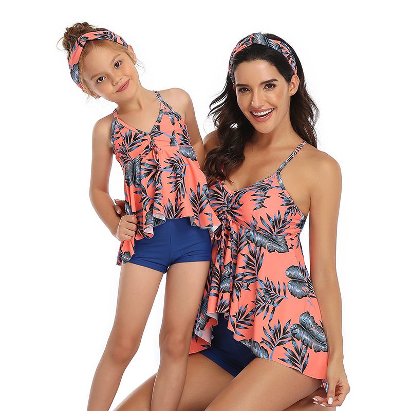 matching mom and daughter swim