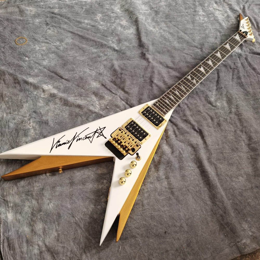 Compra Cuatom Romano Abstracto V Gemelo Guitarra Vinnie Vincent Modelo V  Double V Amarillo Guitarra Eléctrica Temolo Bridge China Guitarras Envío  Gratis Barato | Entrega Rápida Y Calidad | Es.Dhgate