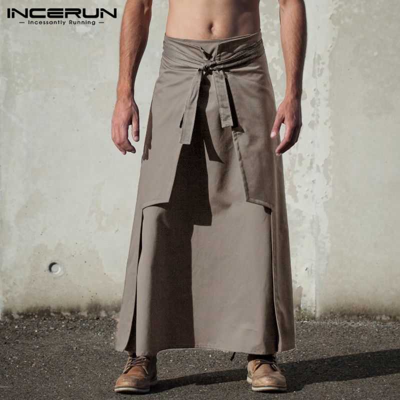 Compra Incerun Casual Kilt Samurai Pantalón Para Hombre Faldas Largas  Estilo Marcial Estilo Kendo Faldas Hombres Sólido Vintage Militar Ropa  200925 Barato | Entrega Rápida Y Calidad | Es.Dhgate