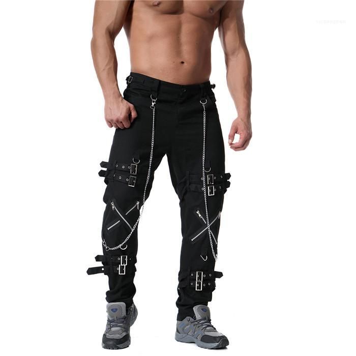 Compra Pantalones Frescos Casaul Ropa De Calle Adolescentes Hiphop De Carga Para  Hombre Primavera Diseñador Punk Rock Del Metal De La Cadena De La Vendimia Pantalones  Hombres Barato | Entrega Rápida Y