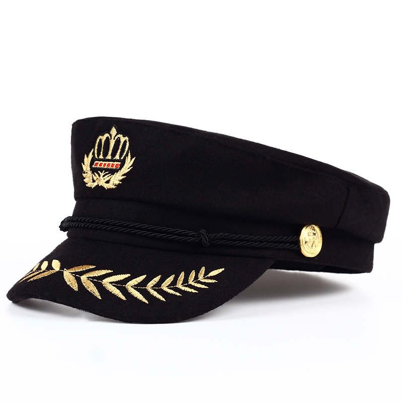 Depender de Menos impaciente Boinas Voron 2021 Estudiante de alta calidad Hombres Mujeres Cadet Hat Hat  Wool Plano Top Black