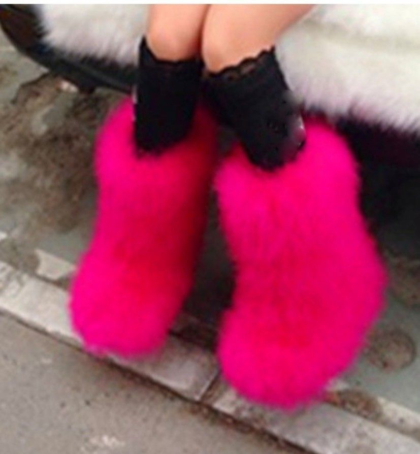 winter's coming furry fuzzy boots