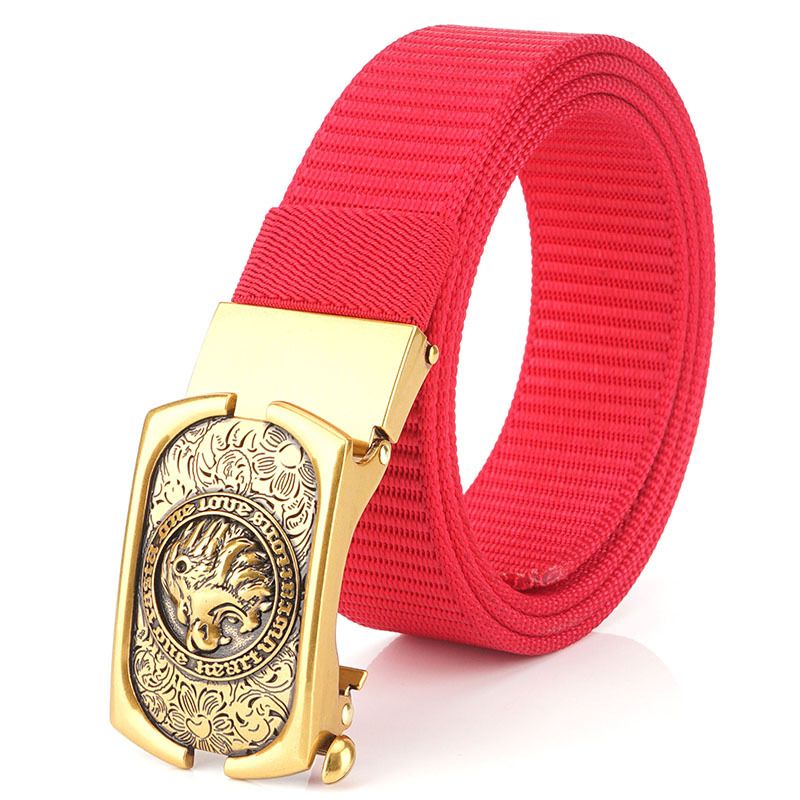 Supsindy Cinturón De Lona Para Hombres Estrella Roja Hebilla Supsindy Cinturón De Lona Para Hombres Estrella Roja Hebilla