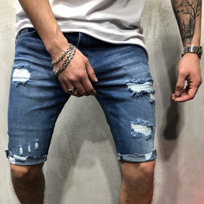 knee length shorts ripped