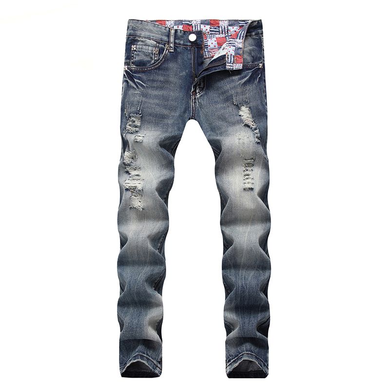 Compra Jeans Para Hombre Denim Casual Recto Talla Grande 28 42 Pantalones  De Agujero Hombres Estilo Romificado Destruido Moda Viejos Pantalones De  Ajuste Barato | Entrega Rápida Y Calidad | Es.Dhgate