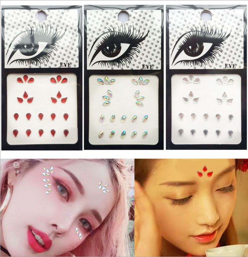 Diamond Crystal Sticker Eyes Tattoo With Glue Temporary Glitter Face Eyeshadow Stickers DIY Makeup Nail Art Diamond Crystal Sticker Eyes Tattoo With Glue Temporary Glitter Face Eyeshadow Stickers DIY Makeup Nail Art