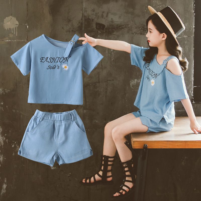 Ropa para niños niñas verano de los niños forma Conjuntos Tops + cortos 4 5 6 Ropa para niños niñas verano de los niños forma Conjuntos Tops + cortos 4 5 6