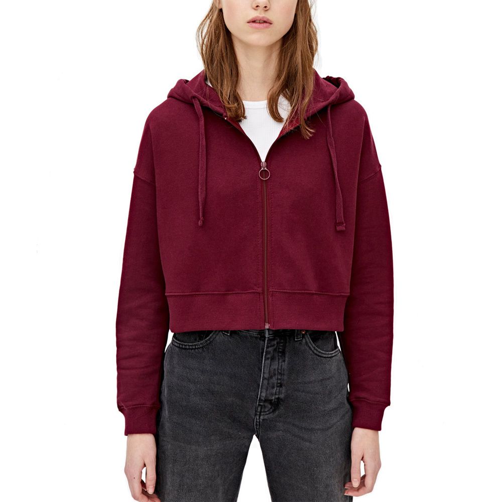 red hoodie white zipper