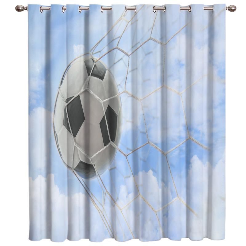 Compre Juego De Futbol Azul Del Cielo Victory Gate 3d Cortinas De Las Ventanas De La Sala De Estar Dormitorio Cocina Cortinas Para Sala De Estar Poliester A 37 29 Del Huayama