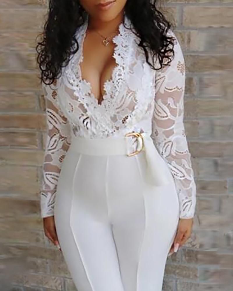 womens white lace romper