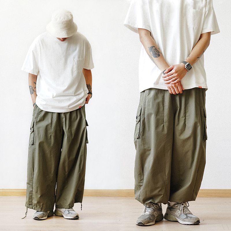 mens wide leg cargo pants