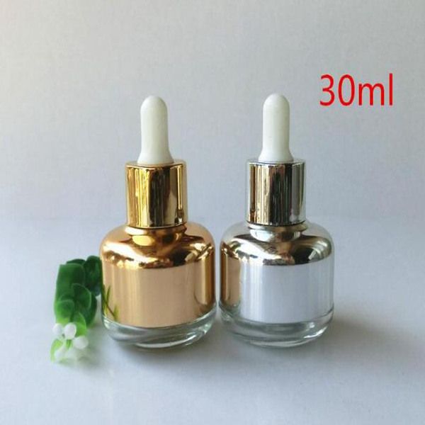 2020 30ml Essential Oil Dropper Perfume Bottle Gold Silver Color Empty