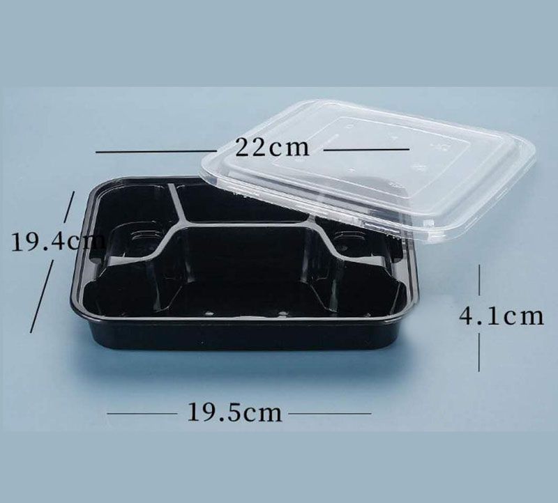 4 Compartments for rectangle black