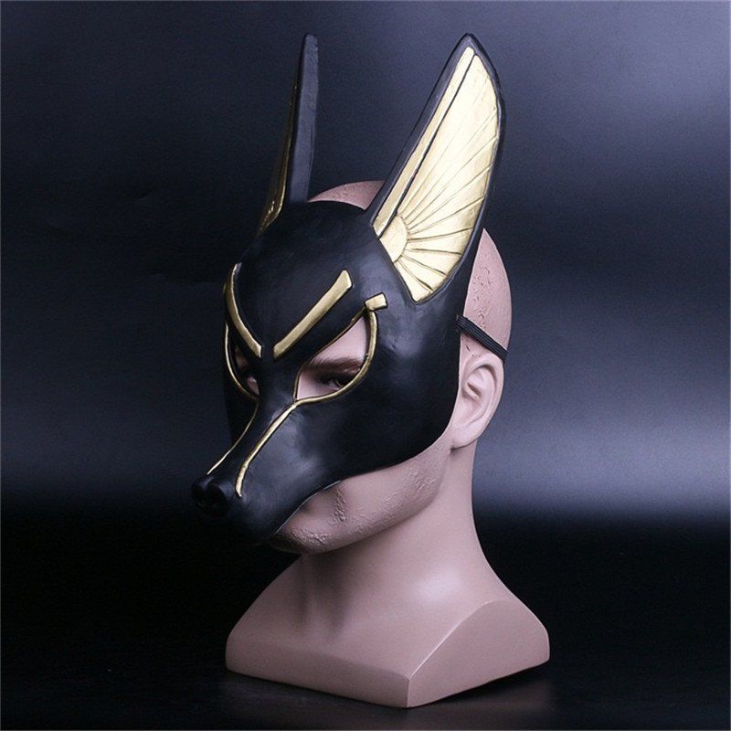 Cheap PVC Egyptian Anubis Cosplay Face Mask Canis SPP Wolf Head 