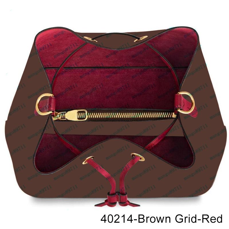 40213-Brown Grid-Red