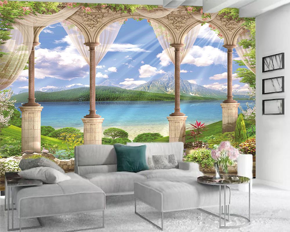 3D Papel Tapiz Arcos De Estilo Europeo Y Hermosos Paisajes Paisajes Románticos Seda Decorativa Mural Fondos De Pantalla De 34,13 € | DHgate