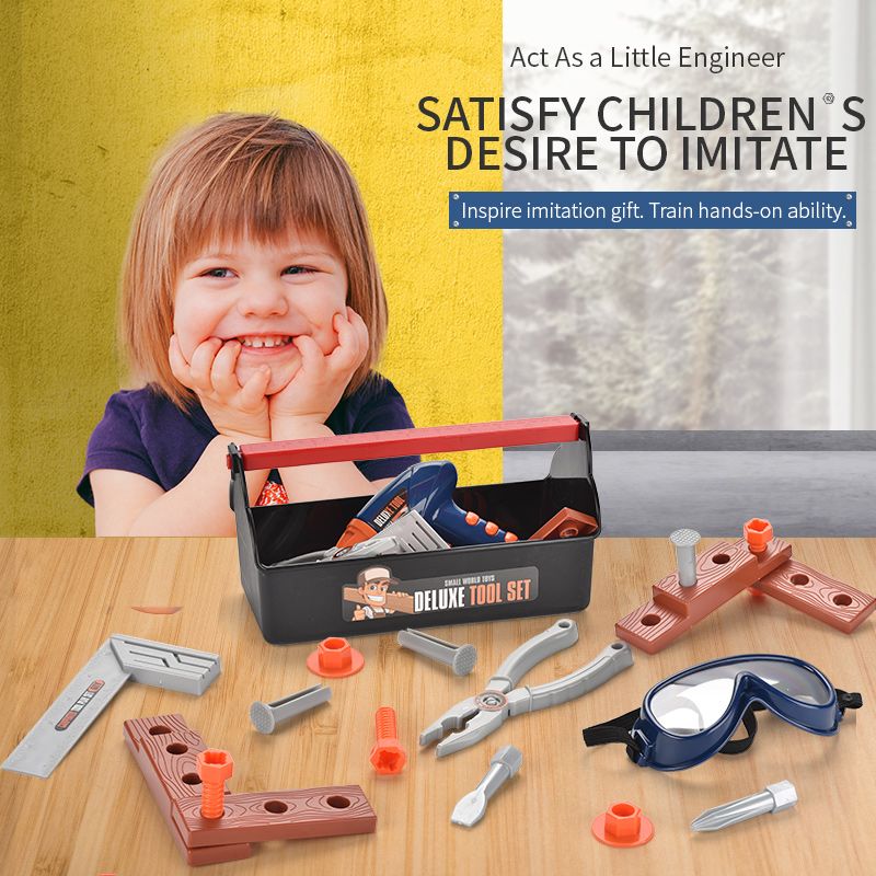 2020 Deluxe Carpenter Tool Set Kids DIY Role Play Toys