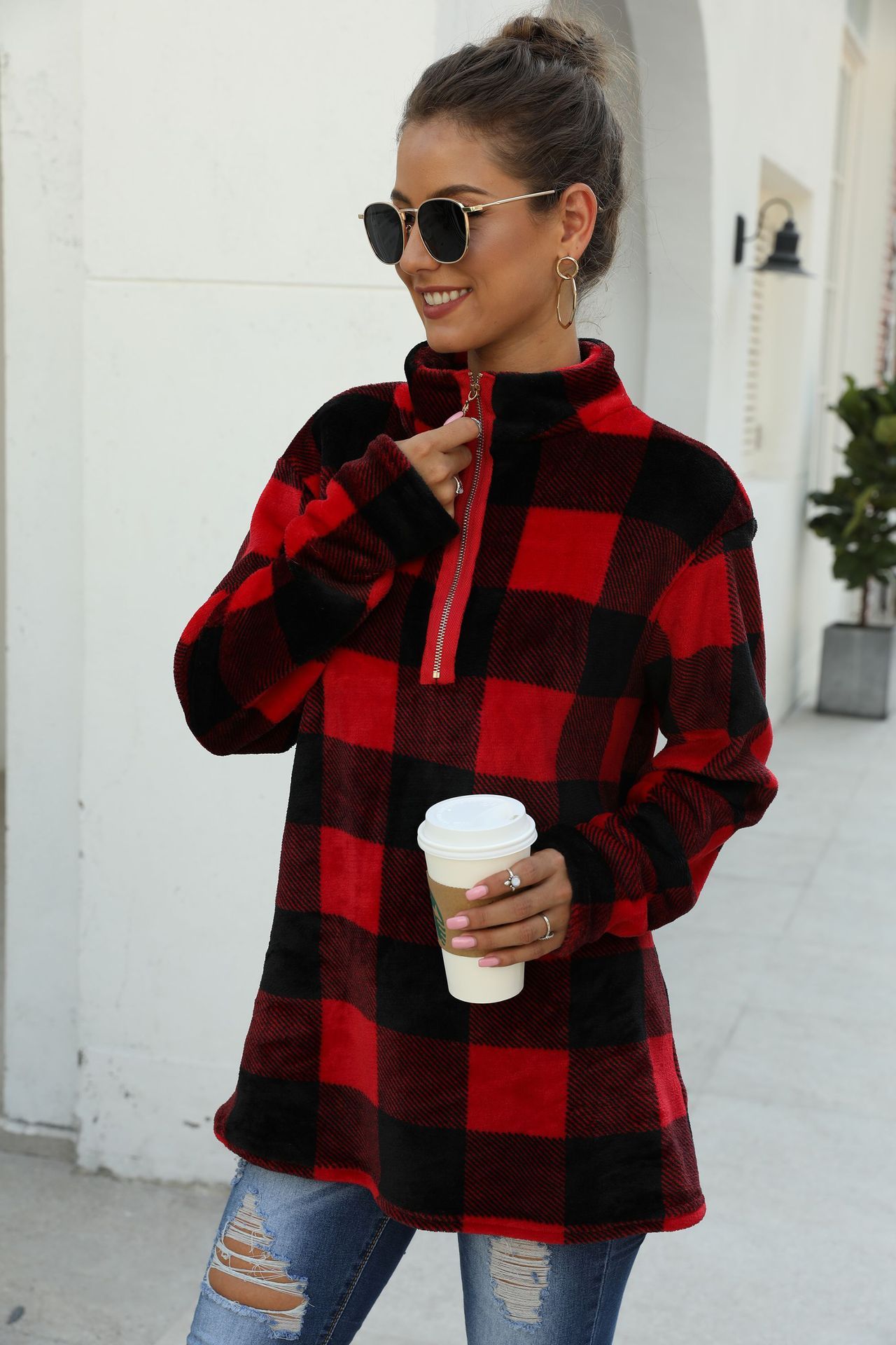 Women Fleece Sweatshirt Pullover 