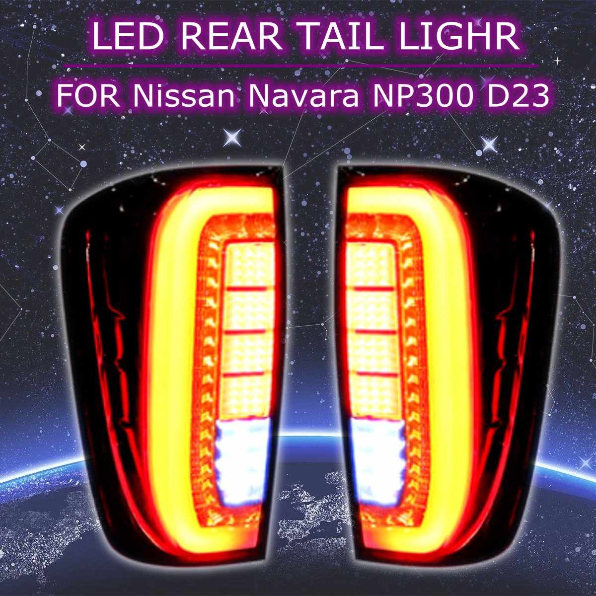 Car Rear LED Tail Light Signal Lamp Brake Lights Warning Smoke Black