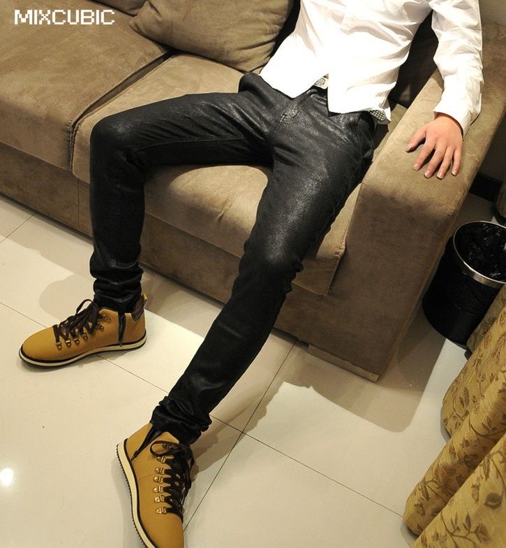 Compra Mixcubic Primavera Otoño Para Hombre Revestimiento Pantalones De  Recubrimiento Slim Fit Faux Skinny Sweetpants Jeans De Cuero Brillante  Tamaño Negro 28 34 Barato | Entrega Rápida Y Calidad | Es.Dhgate