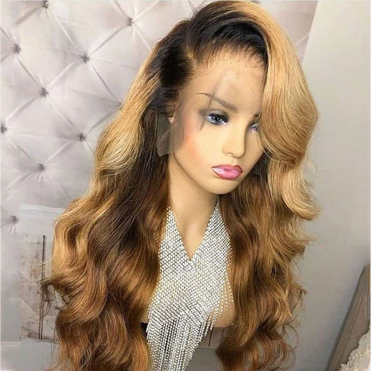 Honey Blonde Lace Front Wig Glueless Silk Base Wigs Human Hair Ombre Wig Black Roots 1B 27 Body Wave Brazilian Virgin Hair Honey Blonde Lace Front Wig Glueless Silk Base Wigs Human Hair Ombre Wig Black Roots 1B 27 Body Wave Brazilian Virgin Hair