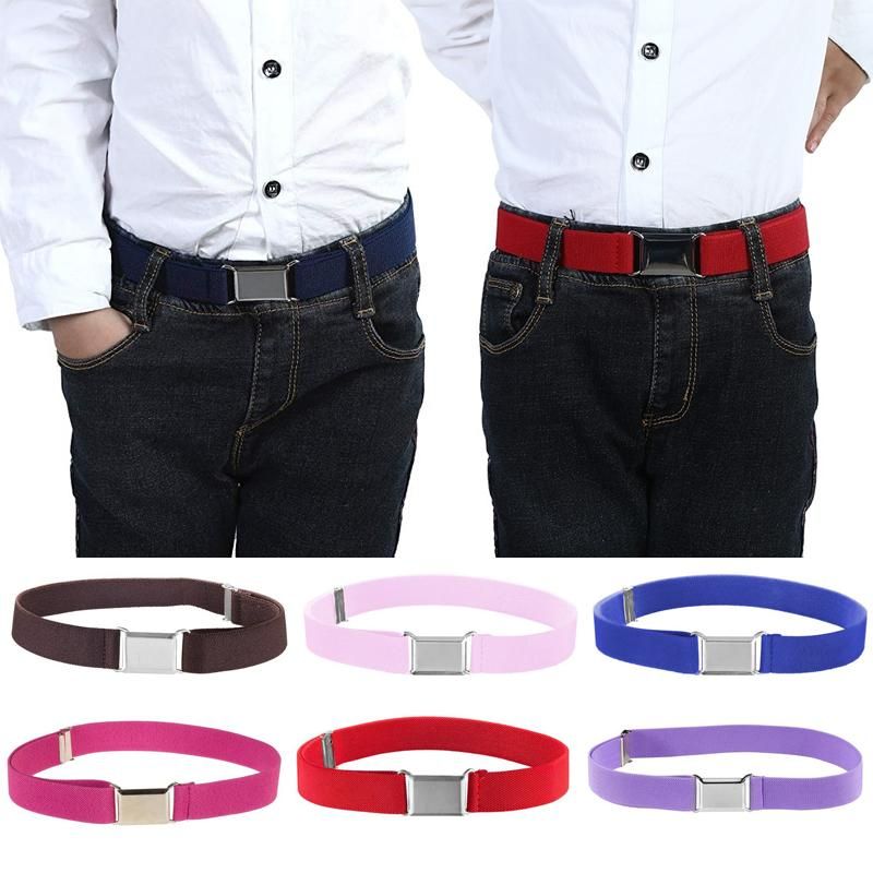 couleur unie Kanitry Ceinture en toile à double boucle pour adolescents garçons et filles