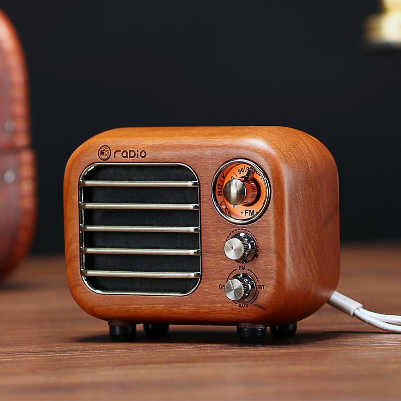 Destilar negar impermeable Radio Vintage Retro Bluetooth altavoz - Radio de madera de nuez FM, mejora  de bajos fuerte, volumen