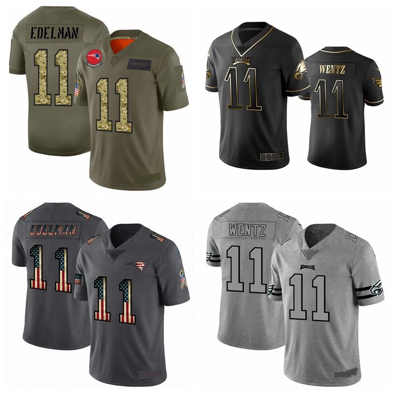 2020 New 13 England 13 Patriots 13 1 Cam Newton 11 Julian Edelman 4 Jarrett Stidham Mens Jersey Salute To Service Limited Black Golden 916 From Sport0068 57 Dhgate Com