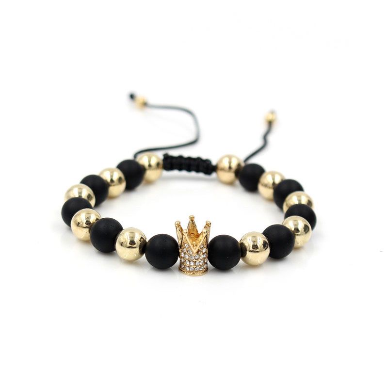 Pulsera De Encanto De Los Hombres Corona Antigua Pulsera De Pulsera De Encanto De Los Hombres Corona Antigua Pulsera De
