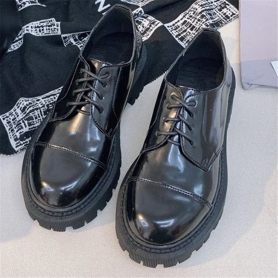 2020 New Women Shoes High Quality Tractor 65mm Lace Up Derby In Black ...