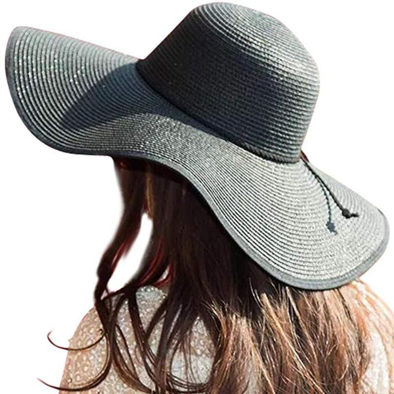 Sombrero de paja plegable flojo del sombrero del sol de las señoras 