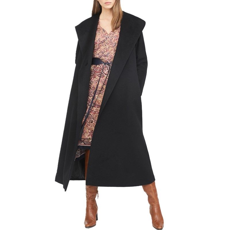 Womens Wool Blend Lapel Belt Long Loose Casual Thick Trench Coat Outwear Parka X