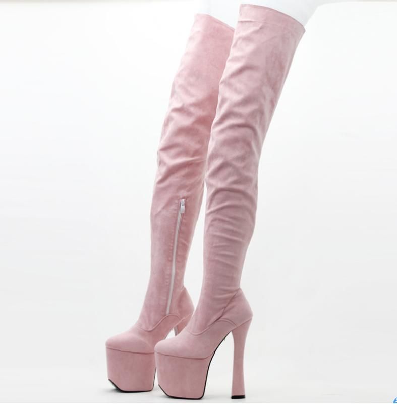 Big Sexy Booties 107 Photos Xhamster Lady 20CM High Heels Platform Suede Leather Over Knee Boots Sexy Cosplay Club Show Long Plus