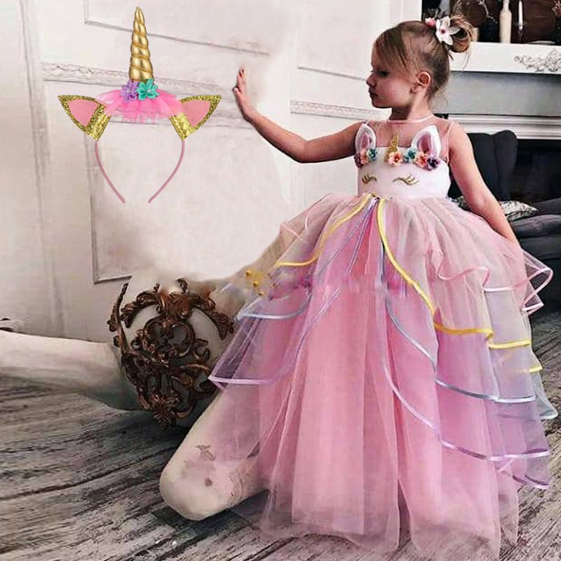 unicorn gown for 7 years old