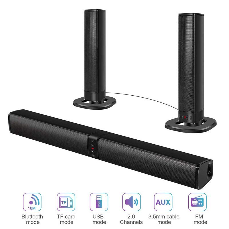 altavoces Bluetooth Separable Barra de sonido con subwoofer incorporado, sistema sonido envolvente inalámbrico e