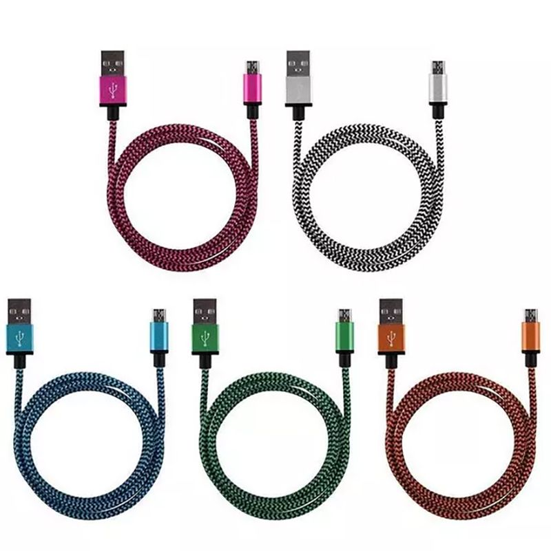 Micro V8 USB Cable Data Line Charger Cables Braided Data Cable Various