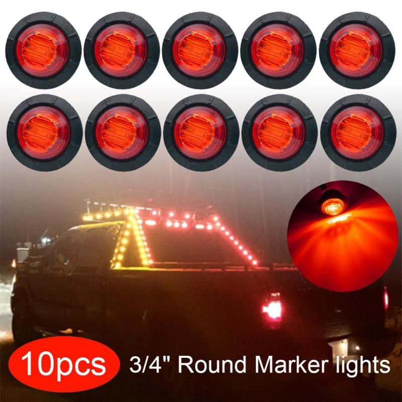 10x Mini LED Round Side Marker Light Indicator Light 12V 1/4 inch Car Truck New