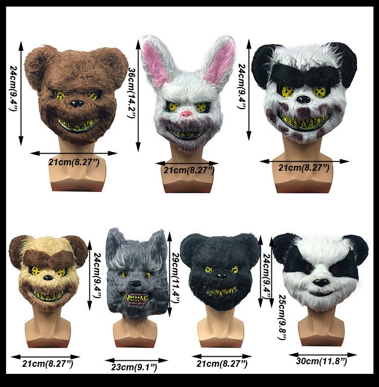 Máscara De Peluche De Conejo Resplandeciente De Halloween 47 