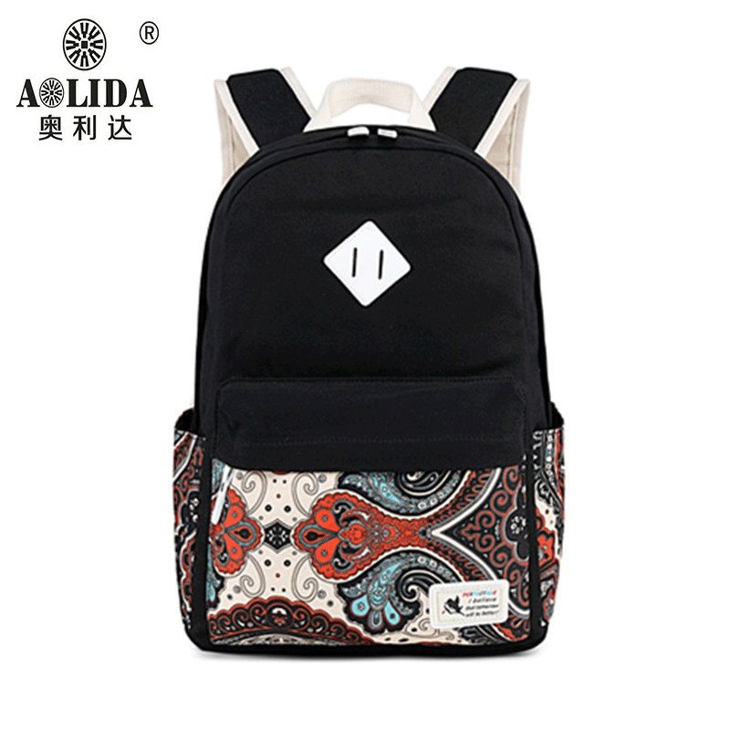printed canvas backpack
