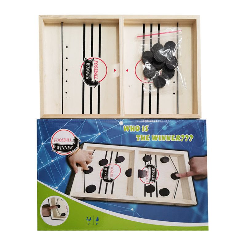 Wooden Foosball Winner Portable Slingpuck Board Game Parent Child Interactive Chess Desktop Ice