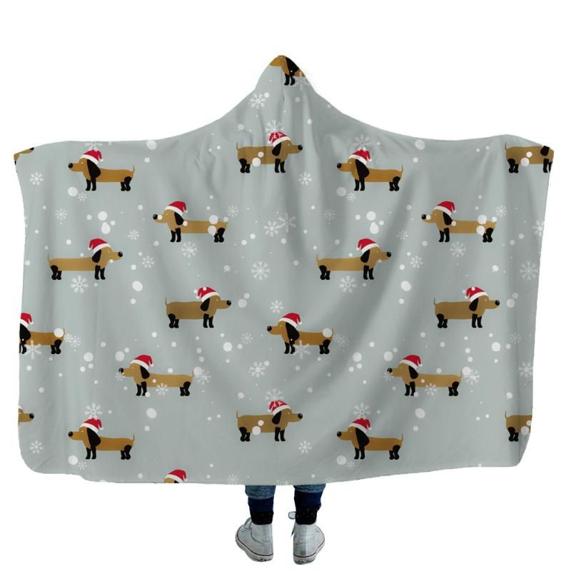 sausage dog fleece throw