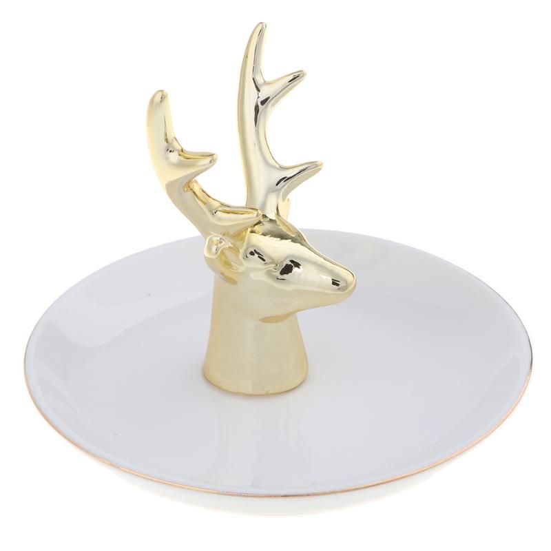 Plato de porcelana de oro blanco Elk